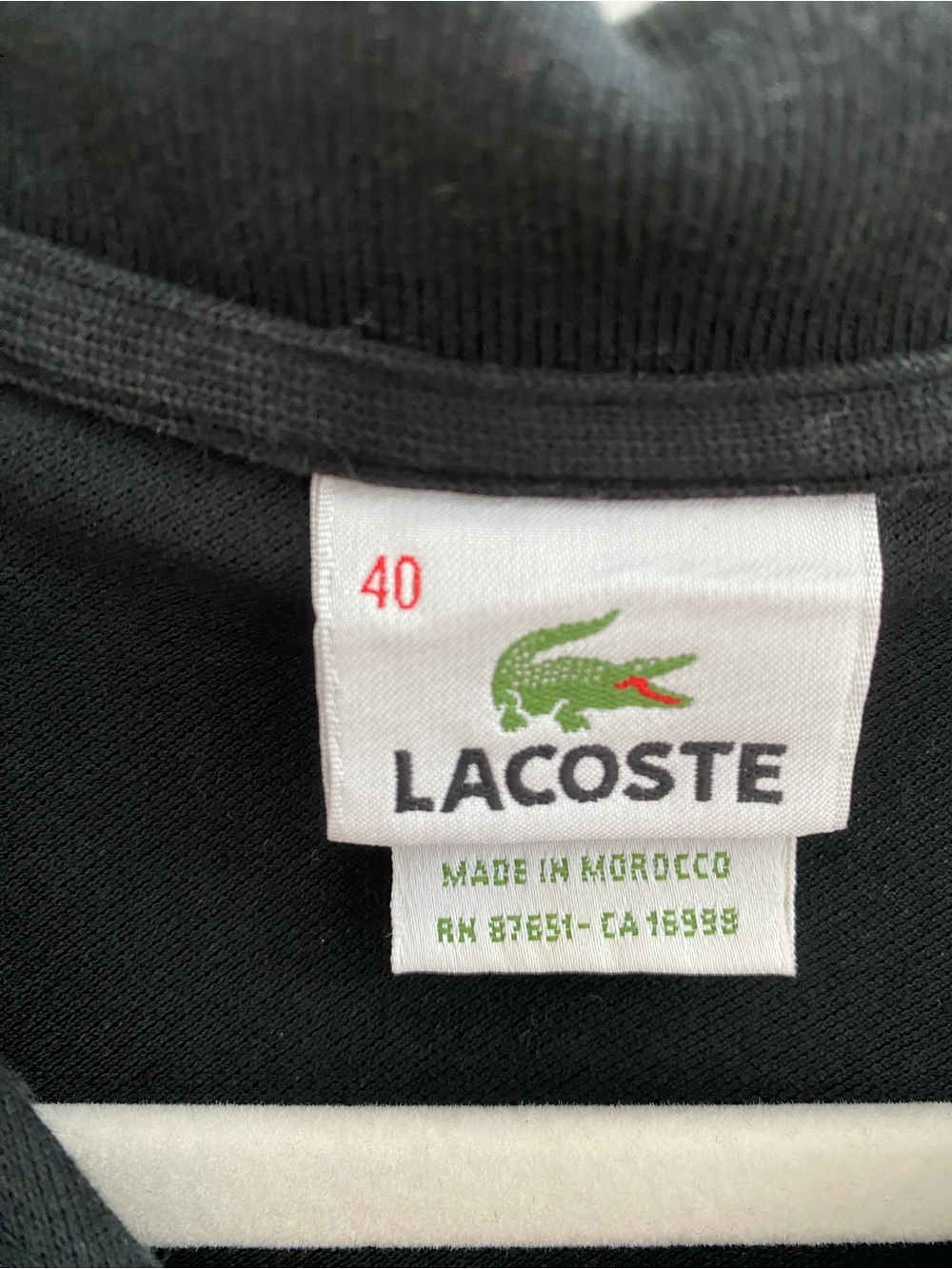 Lacoste Black Sleeveless Polo Tank with Green Crocodile Logo - Picture 6 of 7